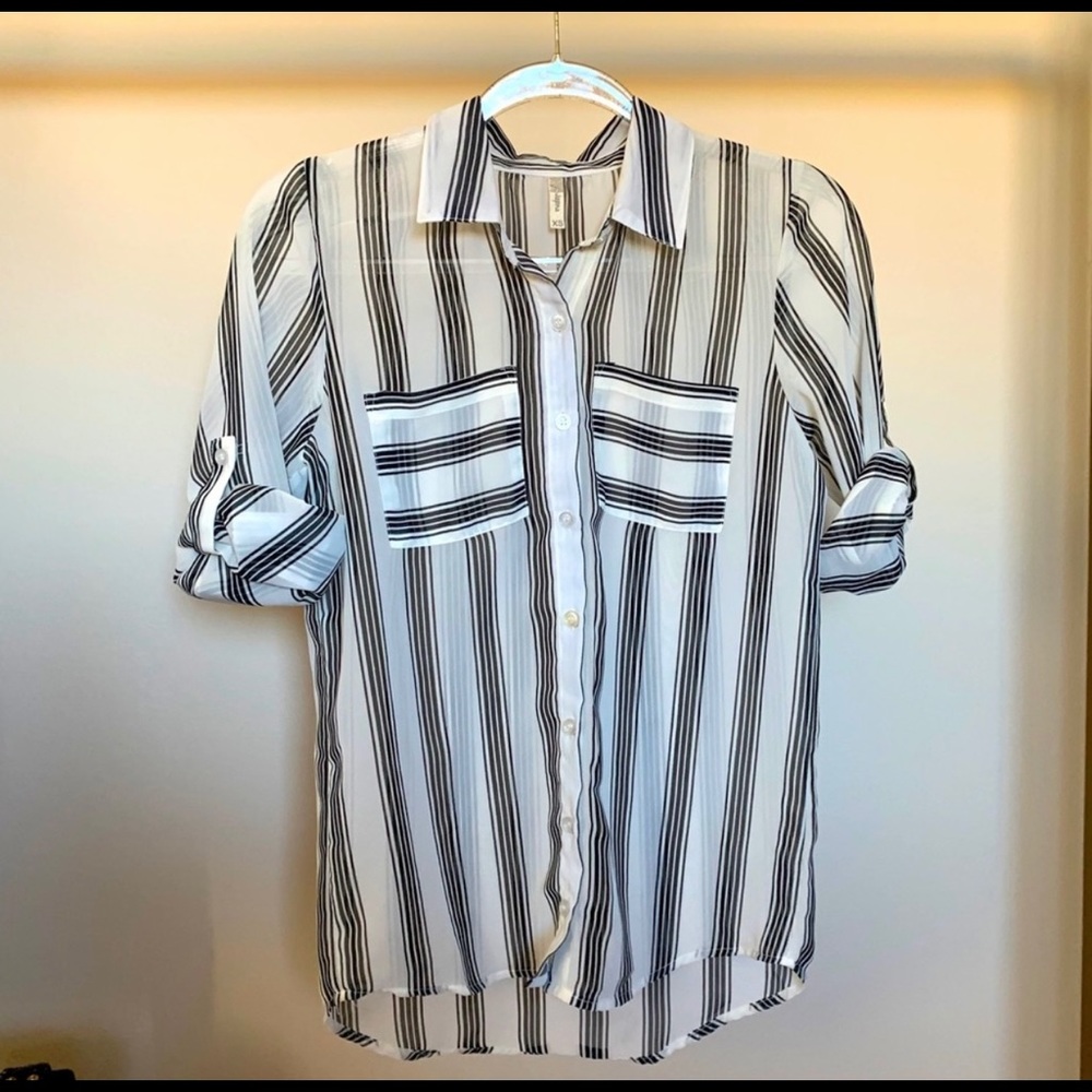 Japna black and white striped blouse